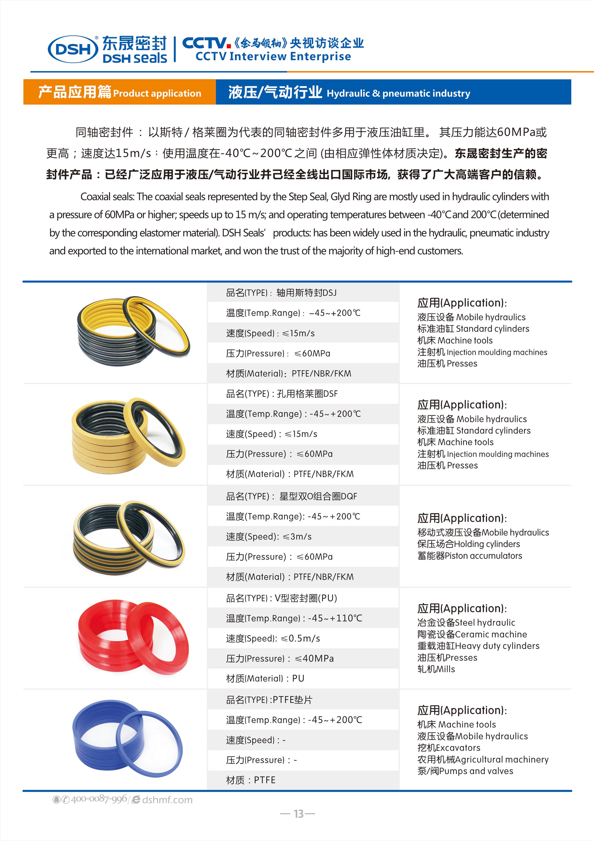 液壓、氣動行業(yè)密封件廠 - 東晟密封生產(chǎn)液壓氣動密封件產(chǎn)品：已經(jīng)廣泛應(yīng)用于液壓、氣動行業(yè)并己經(jīng)全線出口國際市場。